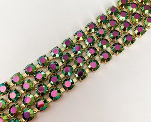 Стразовая цепь Preciosa, ss29 (6.14-6.32 мм), цвет Peacock Green, 10 см