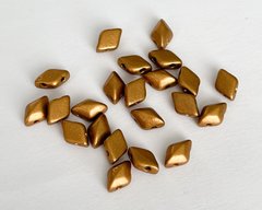 Намистина Matubo GemDuo, пресоване скло, 8*5 мм, 2 отвори, бронзове золото (00030-01740)