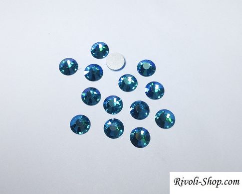 Стрази 12гранниє Preciosa хол. фікс., ss40 (8.4-8.7 мм), колір Blue Zircon AB