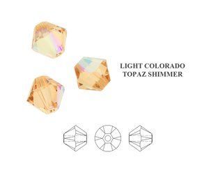 Bead, Austria, light Colorado topaz shimmer, 5mm Xilion bicone (5328)