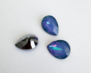 Крапля (Fancy Stone) Swarovski 4320, колір - White Opal Heliotrope, 14*10 мм