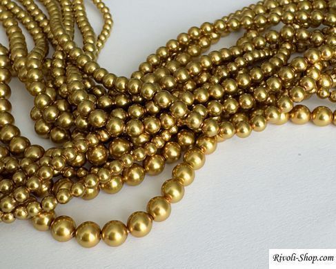 Перлина Swarovski, кругла (5810), колір - Royal Gold, 4 мм