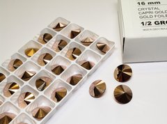 Риволи Preciosa, цвет - Crystal Capri Gold, 16 мм