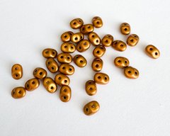 SuperDuo, Чехия, 2.5*5 мм, бронзовое золото мат (00030-01740), 32 шт (прим. 2.5 г)