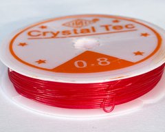 Силіконова волосінь-гумка, 0,8 мм діаметр, Корея, колір - червоний, 1 м