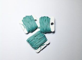 Нитки вощені 100% поліестер, 1мм, бірюзові, котушка 10м