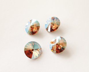Риволи Swarovski 1122, цвет Light Colorado Topaz Shimmer, 12 мм