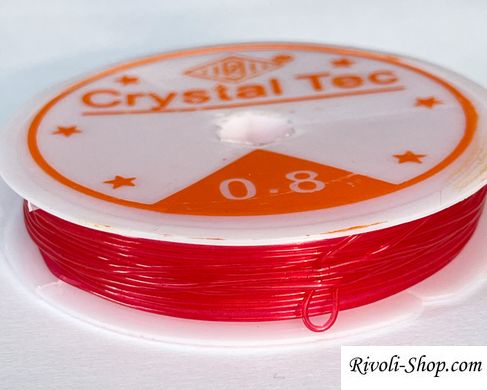 Силиконовая леска-резинка, 0,8 мм диаметр, Корея, цвет - красный, 1 м