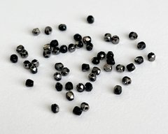 2 мм граненные бусины Чехия, черные наполовину гематит (23980-27401), 25 шт
