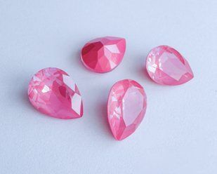 Капля (Fancy Stone) Swarovski 4320, цвет - Dahlia Ignite, 14*10 мм