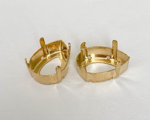 Оправи пiд краплі, колір - світле золото, вир-во Німеччина, 18*13 мм