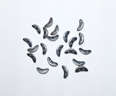 Намистина Crescent, Preciosa, пресоване скло, 3*10 мм, срібло, 12 шт