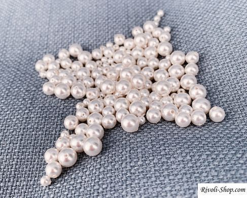 Перлина Swarovski, кругла (5810), колір - Crystal White, 8 мм