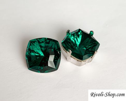 Квадраты (Fancy Stone) Swarovski 4460, цвет - Emerald, 14 мм