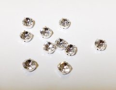 Стразы в цапах Preciosa, ss34 (7.2-7.4 мм), Crystal в серебре