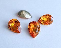 Капля (Fancy Stone) Австрия 4320, цвет - Dark Orange, 14*10 мм