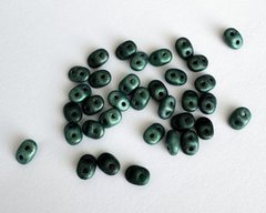SuperDuo, Чехия, 2.5*5 мм, темно-зеленый бархат (23980-79051), 34 шт (2.5-2.6 г)