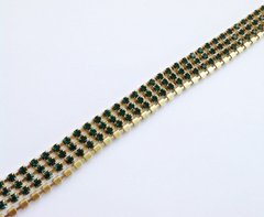 Стразовая цепь Preciosa, ss 6,5 (1.5-1,8 мм), цвет Emerald, 10 см