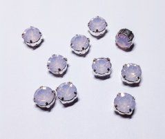 Страз в цапе Preciosa, ss39 (8.2-8.4 мм), Rose Opal в серебре