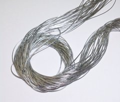 Канитель, 1мм диаметр, мягкая, цвет - серебро глянец, (0002) пр-во Индия, 1 г