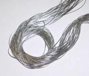 Тяганина, 1мм діаметр, м'яка, колір - срібло глянець, (0002) вир-во Індія, 1 г