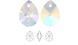 Подвеска мини груша, Swarovski (6128), цвет - Сrystal AB, 12*9 мм