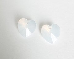 Подвеска Австрия сердце (6228), цвет - White Opal Moonlight, 14*14 мм