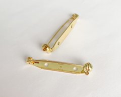 Основа под брошь, золото, с защитным механизмом, 35 мм, Япония