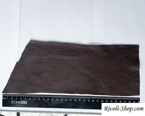 Шкіра натуральна, темний шоколад, товщина 0.6 мм, розмір 30 * 11 см