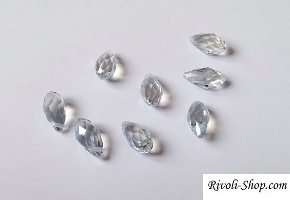 Намистини-пiдвески Celestian Crystal, 11,5*5,5 мм, колір прозорий зі сріблястим напиленням
