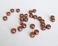 Бусина Kalos, Чехия, прессованное стекло, 3*4 мм, 2 отверстия, цвет - медь матовый металлик, шт