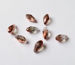 Бусины-подвески Celestian Crystal, 11,5*5,5 мм, цвет светло серый с розовым золотом