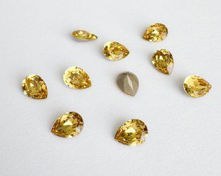 Крапля (Fancy Stone) Swarovski 4320, колір - Dark Jonquil, 8*6 мм