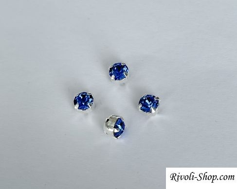 Страз Австрия (53200) в серебре, pp31 (3,8-4 мм), цвет - Sapphire