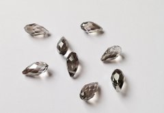 Бусины-подвески Celestian Crystal, 11,5*5,5 мм, цвет светлый серый с серебристым напылением