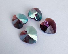 Подвеска Swarovski сердце (6228), цвет - Amethyst Shimmer, 14*14 мм