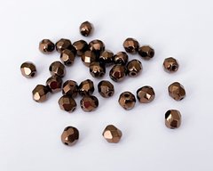 Намистини Preciosa - 4 мм грановані, бронзові (23980-14415), 25 шт