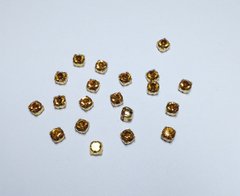 Стразы в цапах Preciosa, ss16 (3,8-4 мм), Topaz в золоте
