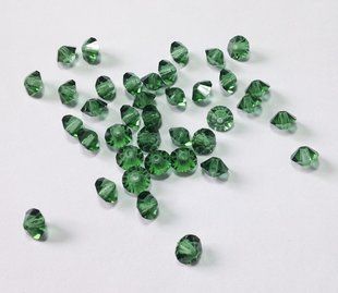 ОПТ, Хрустальные бусины Spacer, Preciosa, 3x5 мм, цвет - Green Turmaline, 20 шт