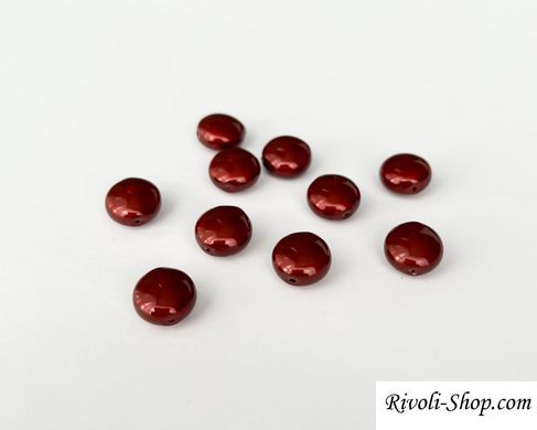 Перли Swarovski, круглий приплющений, (5860), колір - Bordeaux, 10 мм