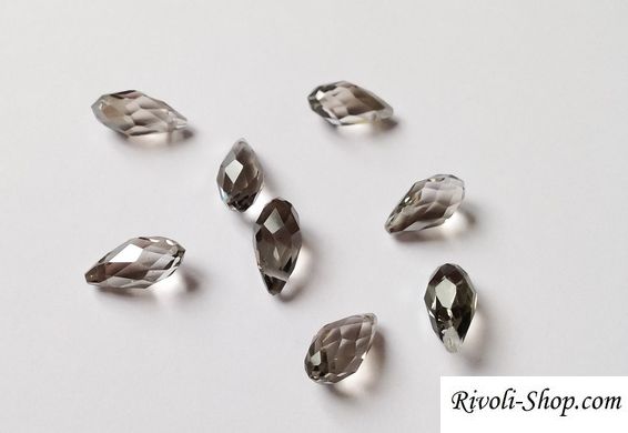 Бусины-подвески Celestian Crystal, 11,5*5,5 мм, цвет светлый серый с серебристым напылением